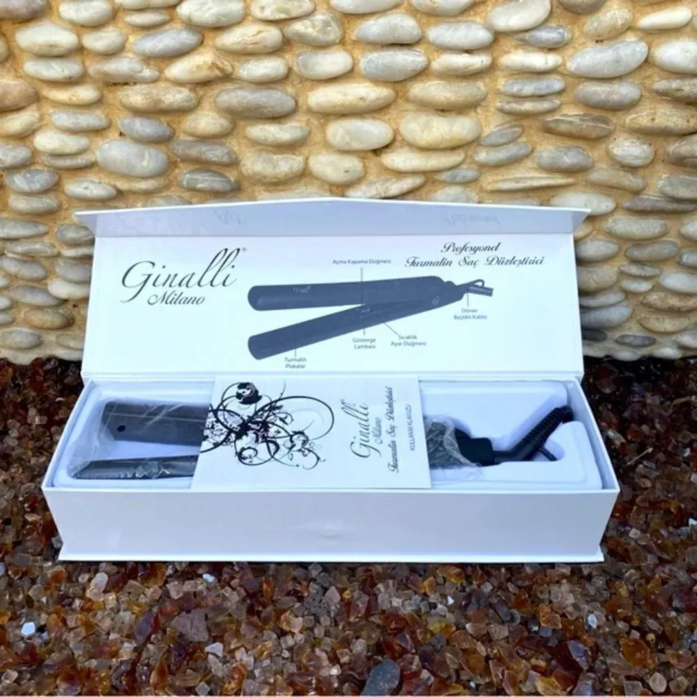 NWOT Ginalli Milano Black Tourmaline Professional Hair Straightener Flat Iron